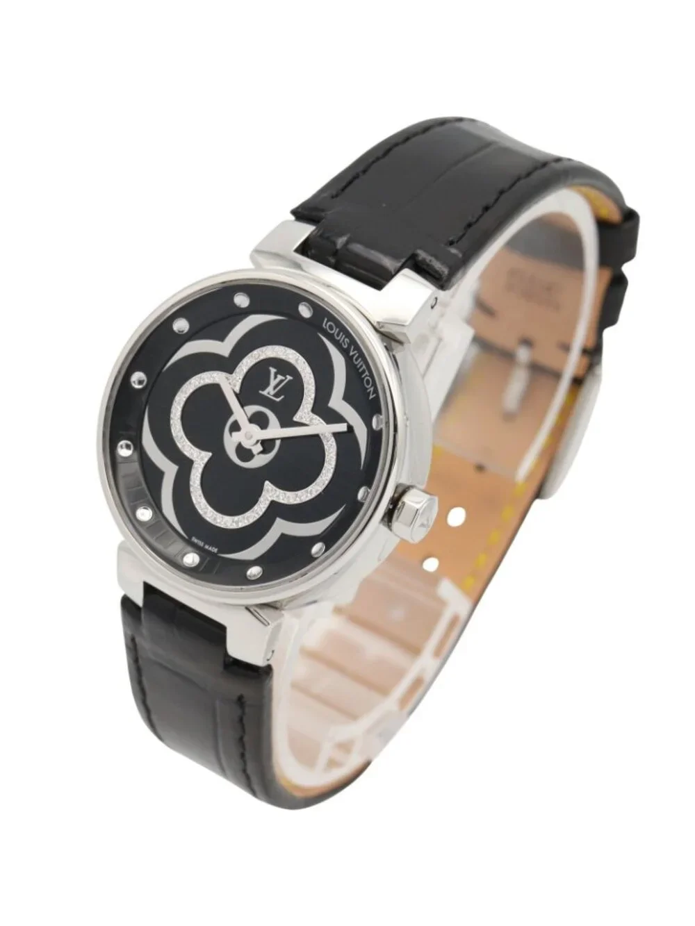 Louis Vuitton Watch Tambour Moon Divine 28 Black Stainless Steel